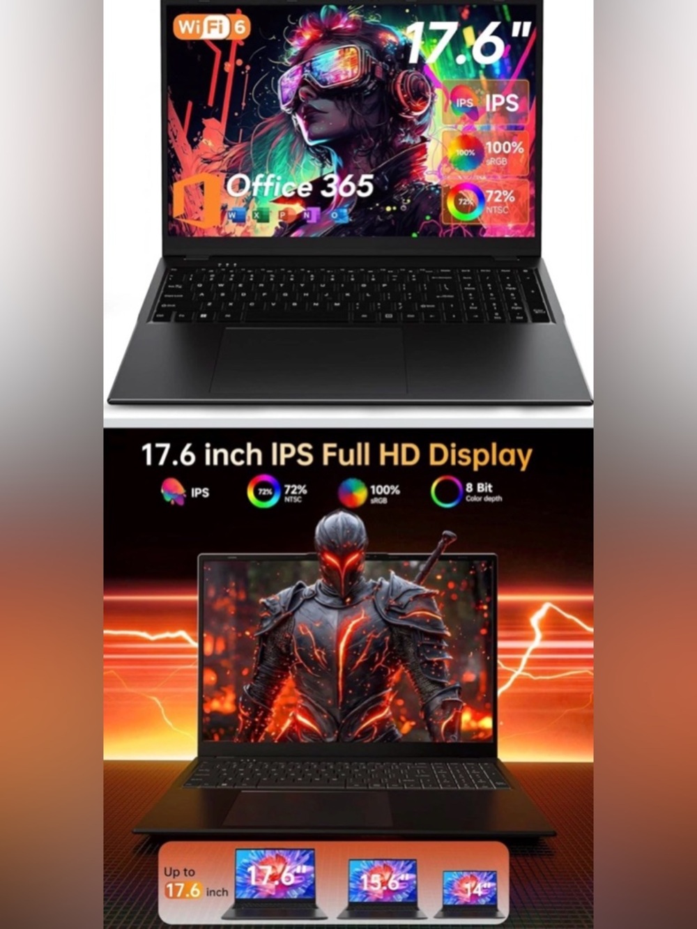 Jumper 17.6 Inch Laptop 16 GB RAM Intel N95, Win 11 WiFi 6 128+512GB ROM NIB